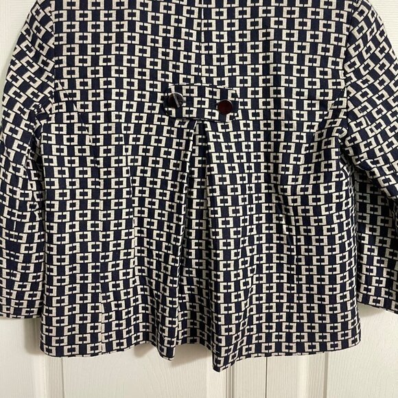 LOFT Women's Blue Pattern 3/4 Sleeve Wool Blend Pockets Double Button Blazer 2P - Picture 6 of 7
